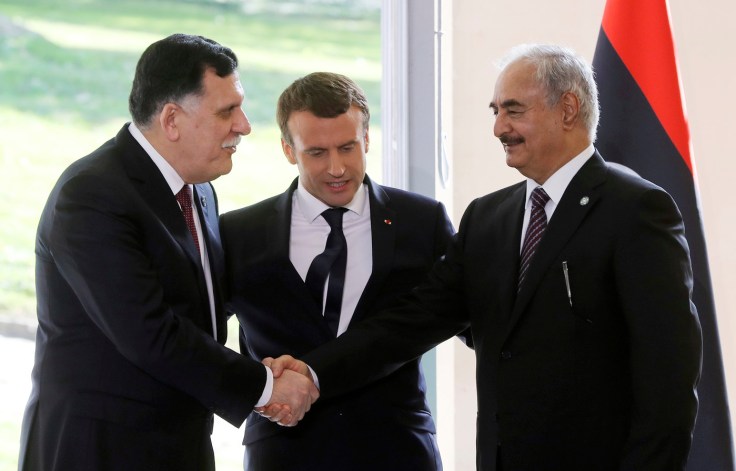 president-Emmanuel-Macron-Premier-ministre-libyen-Fayez-Sarraj-general-Khalifa-Haftar-25-juillet-2017-Celle-Saint-Cloud-Paris_1_1399_897